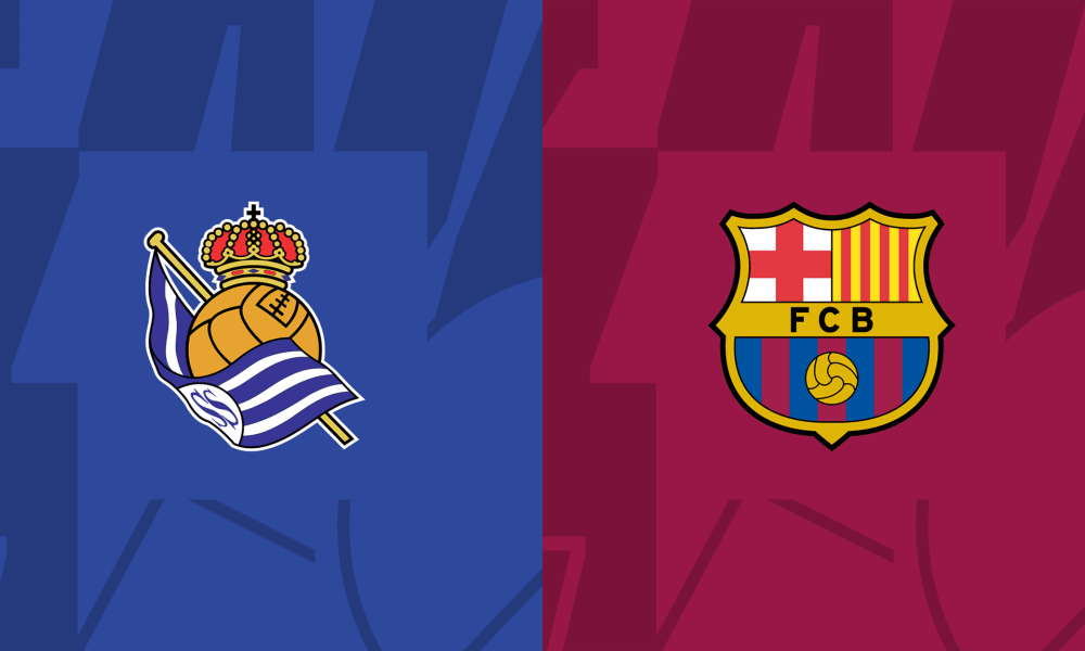 Barcelona real sociedad live. Барселона Реал Сосьедад. Реал Сосьедад Барселона логотип матча. Ла лига Реал Сосьедад. ФК Реал Сосьедад логотип.