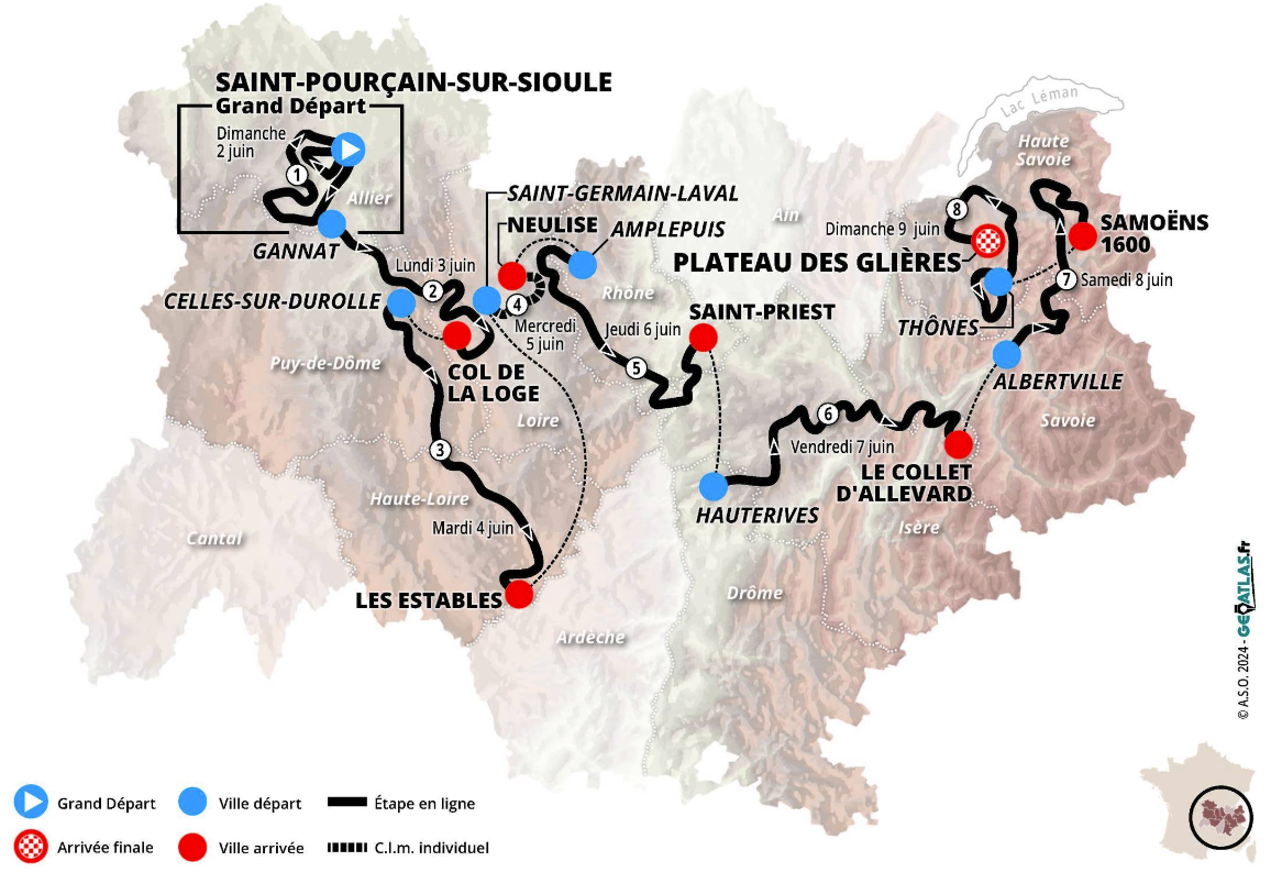 Le Critérium du Dauphiné 2024 en direct du 2 au 9 juin sur France 3 et sur france.tv