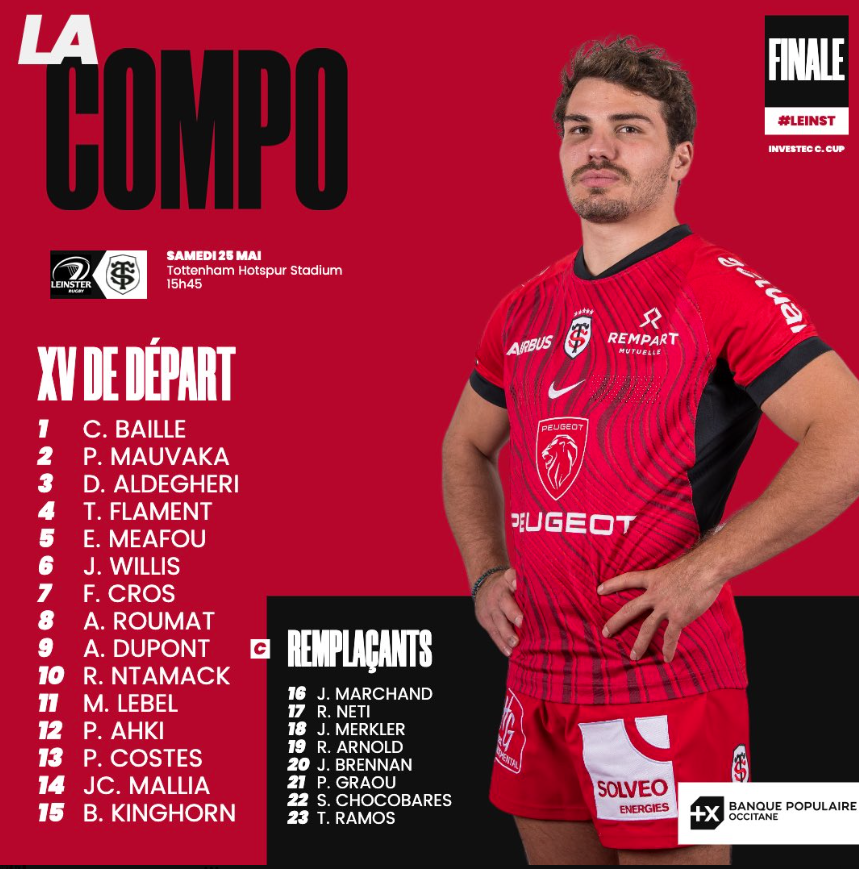 Toulouse / Leinster (Finale Champions Cup) Horaire, chaînes TV et Streaming ?