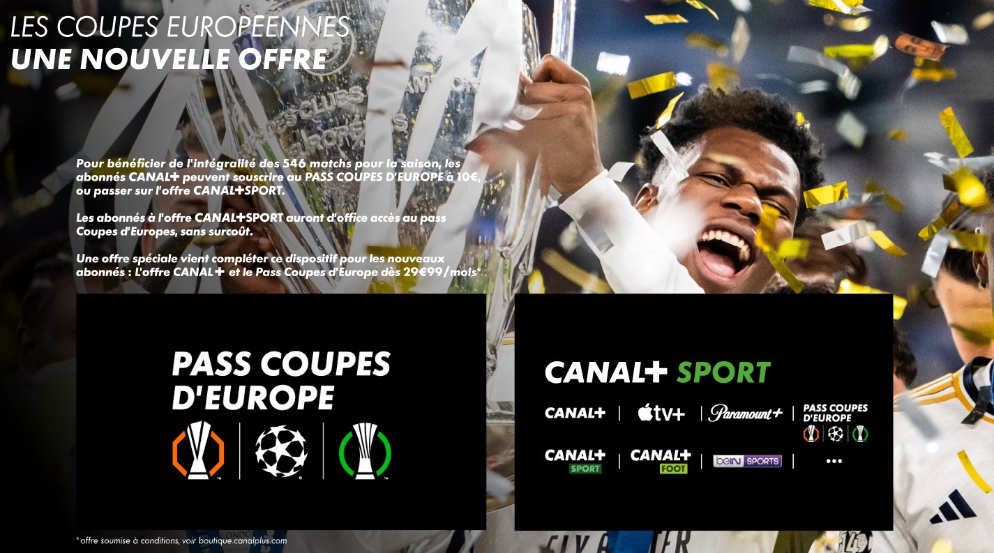 pass coupes d'europe CANAL+ tarifs abonnement uefa champions league europa league conference league